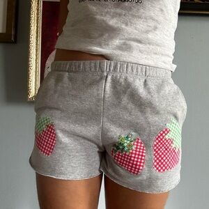 Target Gray Women's Shorts with Strawberry Design